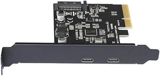 Alt view image 2 of 5 - 3.1 PCIE PCI Express Expansion Card PCI-E 4X to 3.1 Gen2 10Gbps 2-Port C Adapter ASMedia ASM3142 Chipset For Desktop