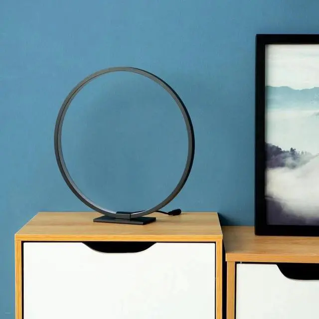 Alt view image 4 of 5 - desk Lamp round Modern LED Table Lamp stepless diming reading lamp Acrylic circle night light Minimalist study desk light