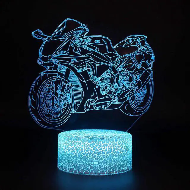 Alt view image 4 of 5 - Motorcycle 3D Illusion Lamp With Remote Control Room Decoration Lampe Dirt Bike Night Lights For Birthday Xmas Gifts