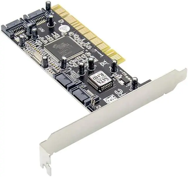 Alt view image 3 of 5 - Sil3114 SATA150 4-Channel to SATA RAID Array Card Sil3114 SATA Adapter Controller Chip Card for Computer
