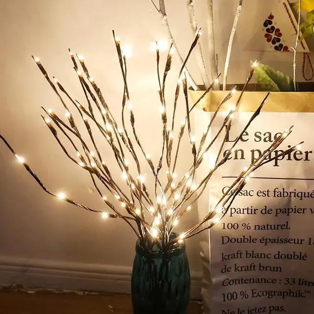 Alt view image 5 of 5 - Willow Tree Branch Lamp Light Natural High Vase Fil Tree Branch Lit By Willow Tree Branch Christmas wedding decoration