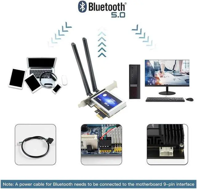 Alt view image 4 of 5 - 3000Mbps Wifi 6  AX200 PCIe Wireless Wifi Adapter For PC AX200NGW Wi-Fi Card 2.4G/5Ghz 802.11AX/AC Bluetooth 5.1 For PC