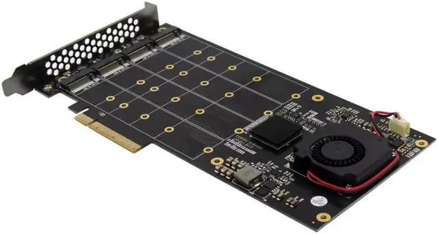 Alt view image 4 of 5 - 3.0 X4 PLX8724 to 4 Port M.2 NVMe SSD Adapter Expansion Card Quad Mkey Nvme to Pci-E Converter for PC 32G/bps win10 linux