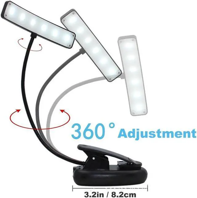 Alt view image 4 of 5 - Light Tablet Flexible Stand Eye-Friendly Clip-on Reading Lamp Portable Sheet Music Score Adjustable Rechargeable Desk