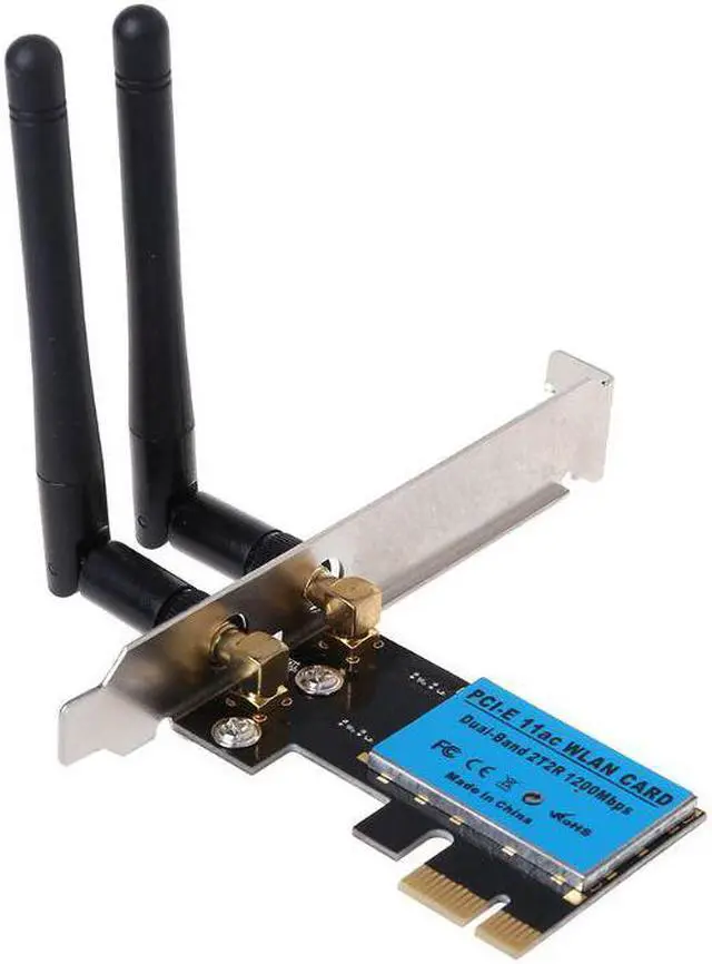Alt view image 4 of 5 - 1200Mbps Wireless Network Card 2.4GHz/5GHZ Dual Band PCI Express WIFI WLAN Card Adapter with Antennas for PC Computer