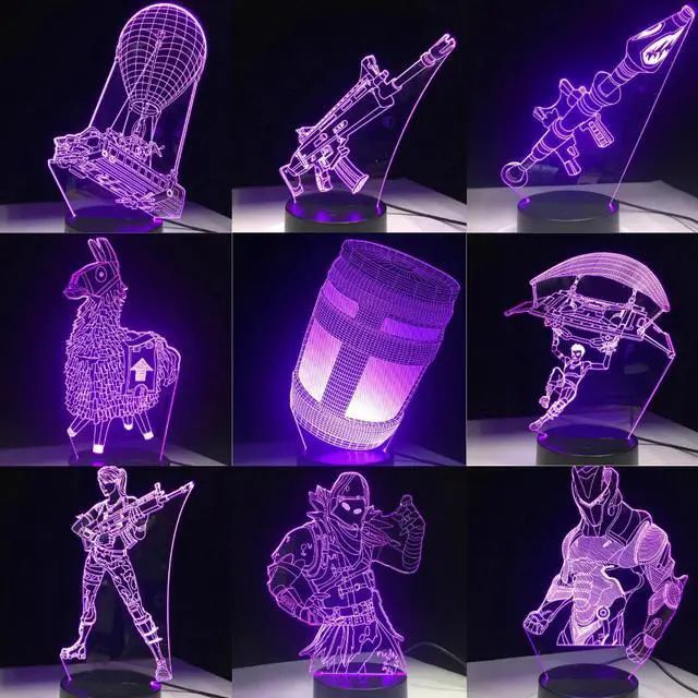 Alt view image 3 of 5 - 3D LED Lamp 7 Colors Touch Switch Table Desk Light Lava Lamp Acrylic Illusion Room Atmosphere Lighting Game Fans Gift All Skins