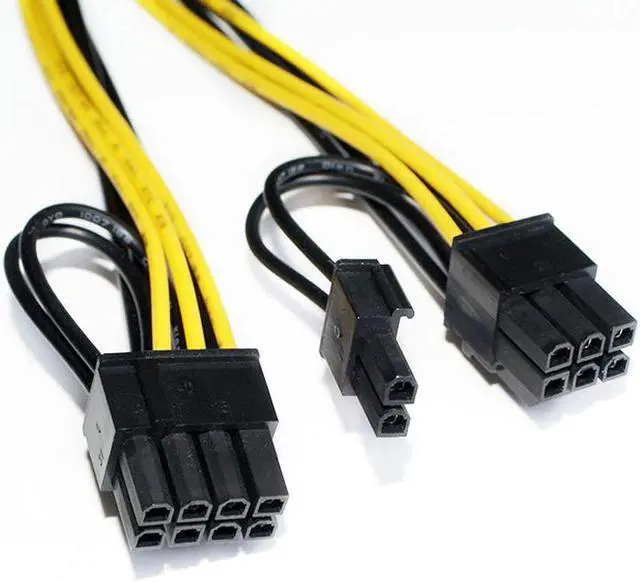 Alt view image 5 of 5 - Cable PCI-E PCIE 6p Female to Dual 8pin 6+2 Male GPU Graphics Video Card Power Supply Extension Riser Mining Cord Cabo