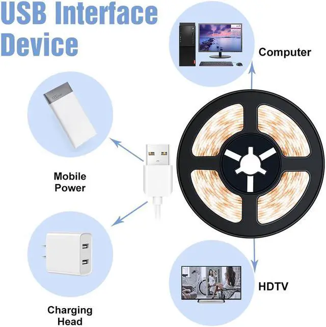 Alt view image 5 of 5 - 5M Vanity Mirror Light LED Hand Sweep Lamp Sensor USB 5V Dimmable Cosmetic Light Waterproof Bathroom Dressing Table Makeup Lamp