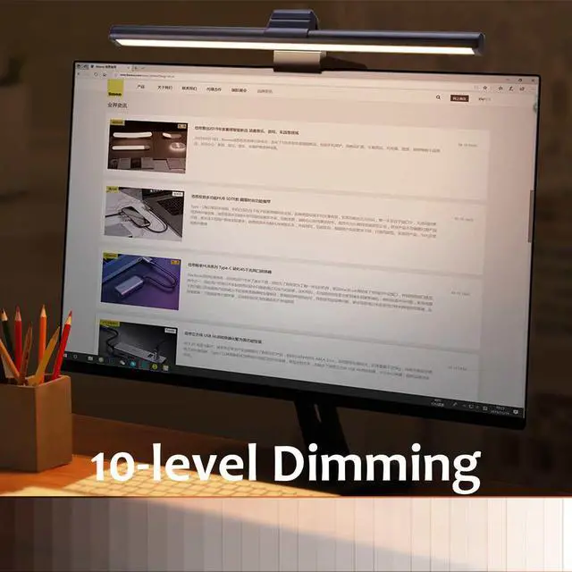 Alt view image 4 of 5 - Eye-Care LED Desk Lamp Non Flickering Stepless Dimming For Computer PC Monitor Screen bar Hanging Light office Reading Lamp