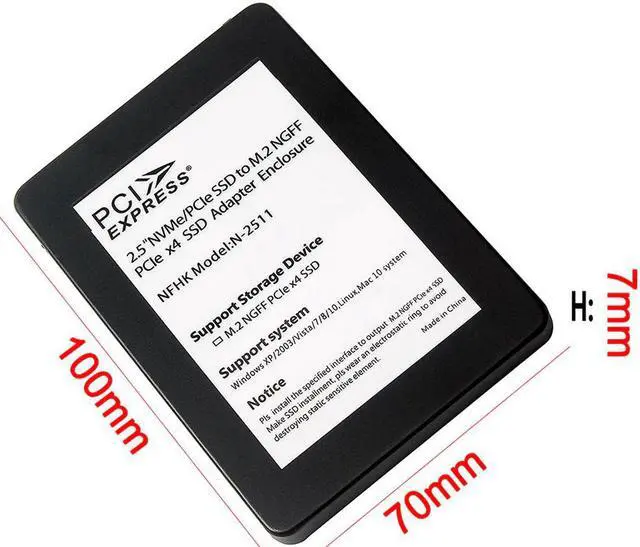 Alt view image 2 of 5 - Laptop M.2 PCIe X4 To U.2 Portable Adapter Card High Speed Universal NGFF 2.5 Inch NVMe SSD Converter Professional