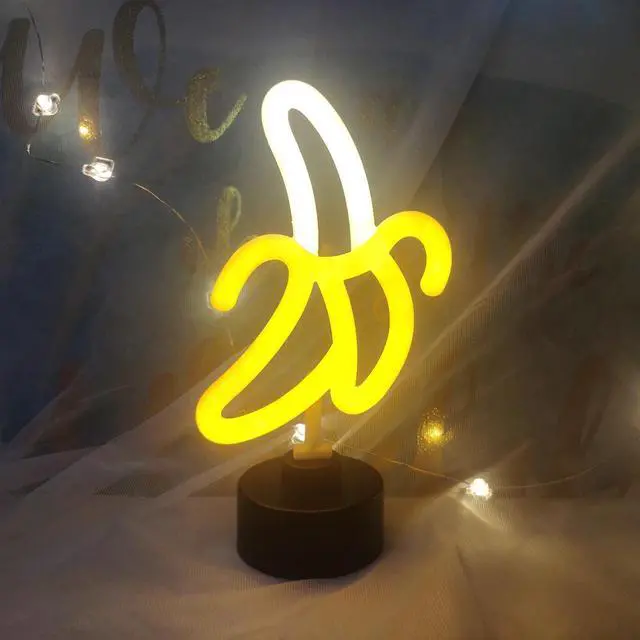 Alt view image 2 of 5 - Banana Neon LED Light Plastic Table Night Light Art Decorative Lights Decoration for Kids Baby Room