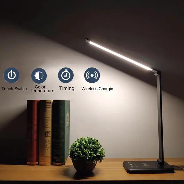 Main image of Protection Wireless Mobile Phone Charging Desk Lamp 5 File Dimming LED Desk Lamp Student Reading Table Lamp