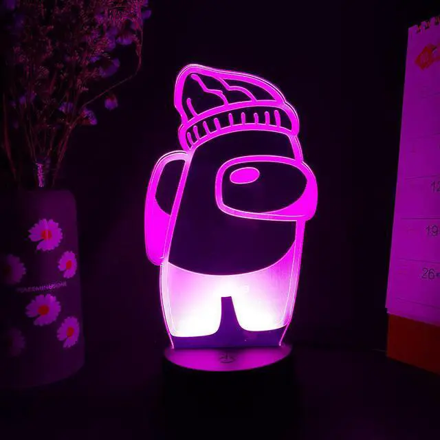 Alt view image 5 of 5 - Game Among us 7 colors Character 3D Visualization Night Lamp LED Sensor Lights Party Xmas Holidays Desktop Table Decor