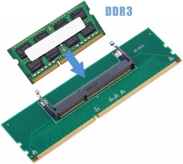 Main image of DDR3 Notebook Memory to Desktop Memory Connector Adapter Card 200 Pin SO-DIMM to Desktop 240 Pin DIMM DDR3 Adapter