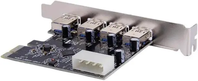 Alt view image 4 of 5 - 4Port PCI-E to USB 3.0 HUB PCI Express Expansion Card Adapter 5 Gbps Speed Top
