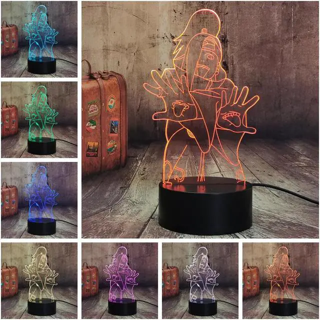 Alt view image 3 of 5 - Anime Night Light Uchiha Itachi Sasuke DEIDARA 3D LED Illusion Table Deak Lamp Home Decoration  Fans Xmas lampara