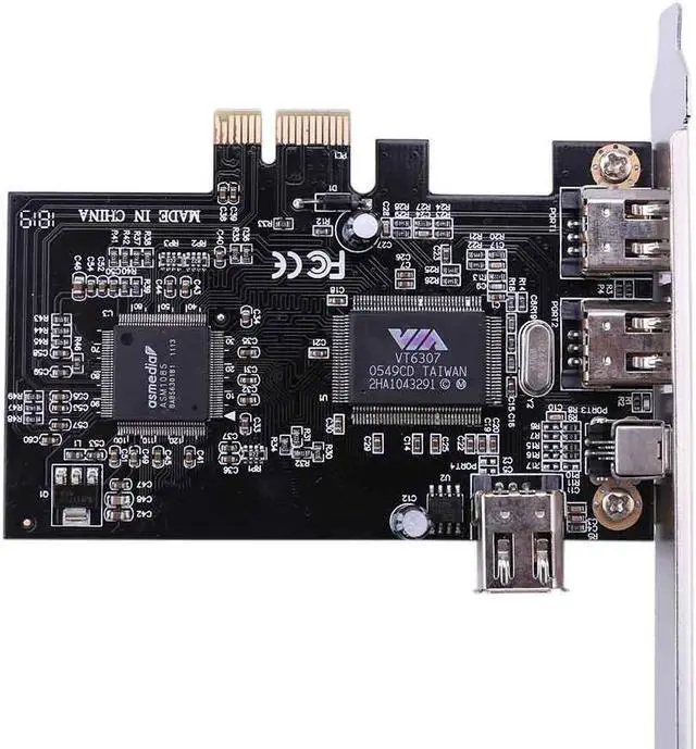 Alt view image 5 of 5 - 3 Ports 1394A Expansion Card PCI-E 1X to IEEE 1394 DV Video Adapter 1x 4Pin 2x 6Pin Controller for Desktop PC for Window 7 8 10