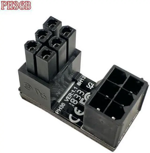 Alt view image 4 of 5 - quality Graphics video Card Power Connector 180 degree adapter with pcie PCI-e 6Pin 6-Pin 8Pin 8-Pin male female connecotor