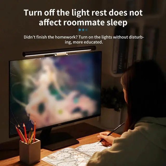 Alt view image 4 of 5 - Adjustable Led Computer Screen 5W Desktop Lamp Durable Eye Protection Office Non Flickering Aluminum Monitor Light