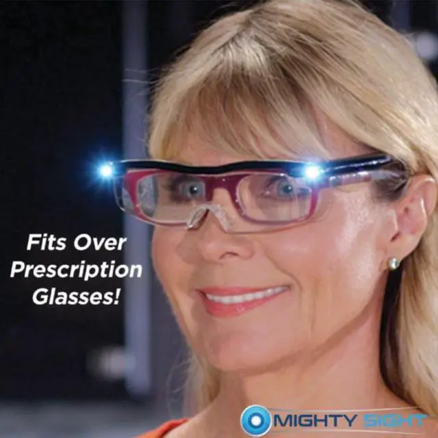Alt view image 2 of 5 - 1.6x Magnification Mighty Sight LED Light Glasses Reading Glasses Magnifying Glass LED Glasses Night Vision Glasses