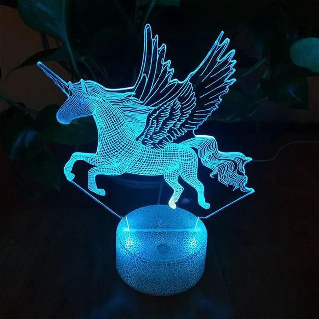 Alt view image 2 of 5 - 3D Night Light Unicorn Touch Remote Control Colorful Table Lamp Creative Gift Light Adorable Night light