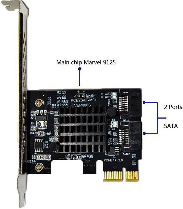 Alt view image 4 of 5 - SATA card 1X Cards PCI Express to SATA 3.0 2Ports 4ports 6ports SATA III 6Gbps Expansion Adapter Boards add on card