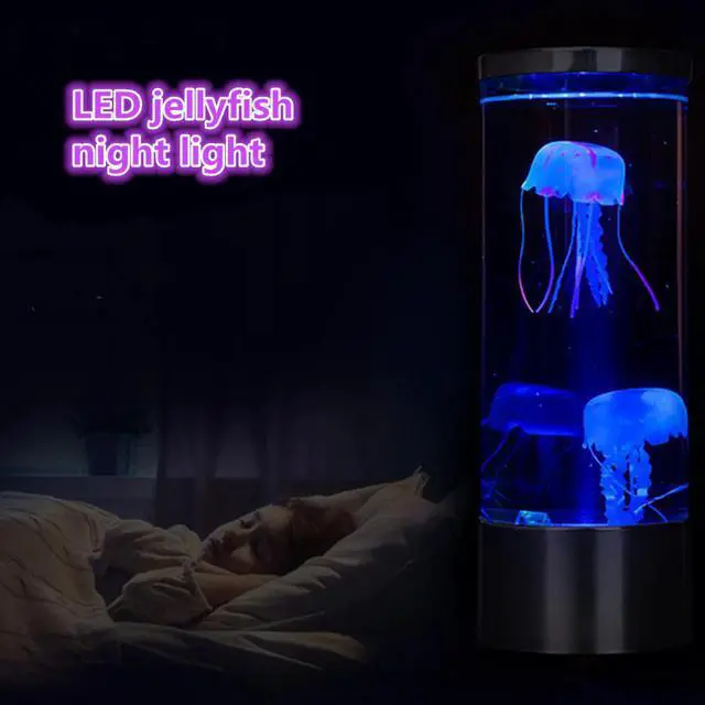 Alt view image 2 of 5 - Power Jellyfish Mood Desk Bedside Lamp Fantasy Aquarium Hypnotic Color Changing Kids LED Night Light Home Decor