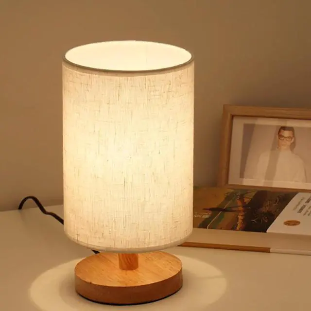 Alt view image 5 of 5 - 2019 NEW Bedside Lamp Night Light Warm White Bulb Gift Wood Table lamp Baby Sleeping Light Decoration Indoor Lighting#30