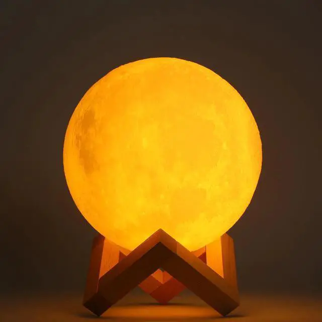 Alt view image 3 of 5 - 15CM 3D Moon Light USB LED Table Desk Light Touch Sensor Night Light Gift