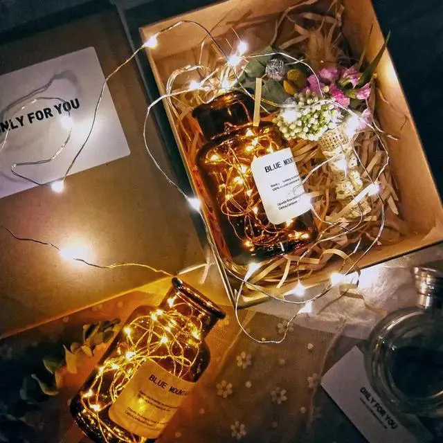 Alt view image 4 of 5 - Lights Silver LED Wine Bottle Lights Battery Powered Cork Shape Glass Bottle Stopper Lamp Christmas Garlands Decor