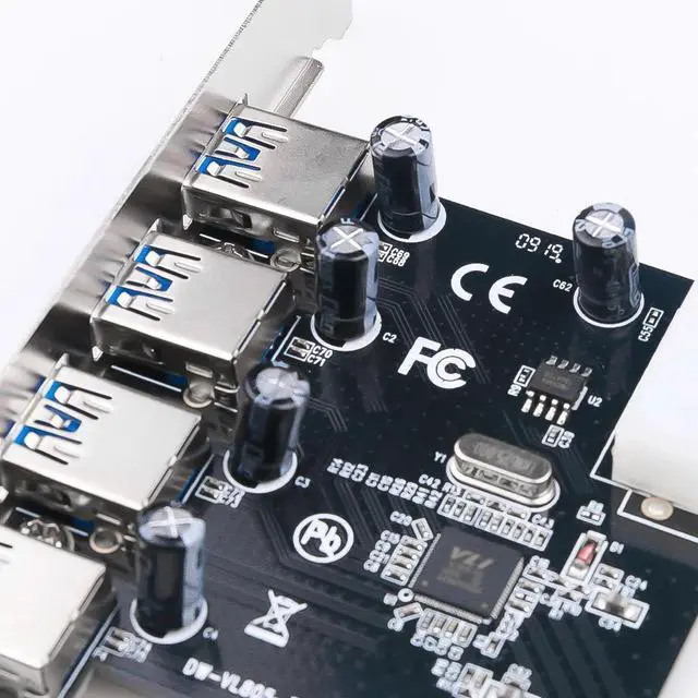 Alt view image 5 of 5 - 4 Port PCI-E To USB 3.0 HUB PCI Express Expansion Card Adapter 5 Gbps Speed USB 3 0 PCI E PCIe Express 1x For Desktop