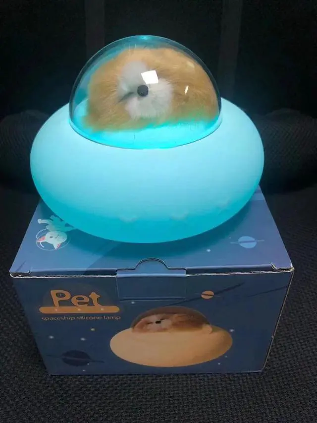 Alt view image 3 of 5 - Cartoon UFO Night Light Pet Spaceship Colorful Lamp Soft Silicone Bedroom Décor for Children Baby Kids Toy Gif USB Charging