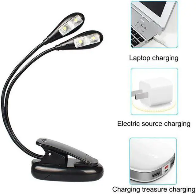 Alt view image 4 of 5 - LED Flexible Clip Lamp Table Lamp USB Rechargeable Reading Desk Lamp Portable Table Lights Student Dormitory Eye Protect