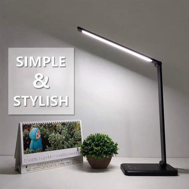 Alt view image 3 of 5 - Rotatable LED Desk Lamp 3 Modes 5 Dimmable Levels Touch USB Powered Reading Light Eye-protect with Timer Led Table Lamp