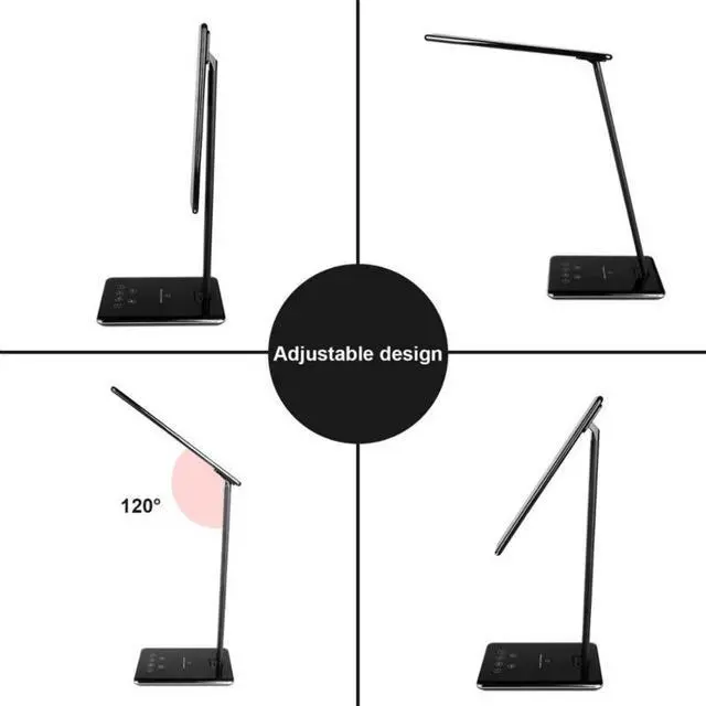 Alt view image 3 of 5 - Smart LED Table Lamp QI Wireless Charging Desk Lamp Touch Dimmable Reading Light Eye Protect Light USB Night Light