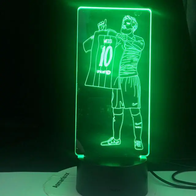 Alt view image 7 of 7 - Football Star 10 Figure Led Night Light for Home Room Decoration Nightlight Something about Football Gift Table 3d Lamp