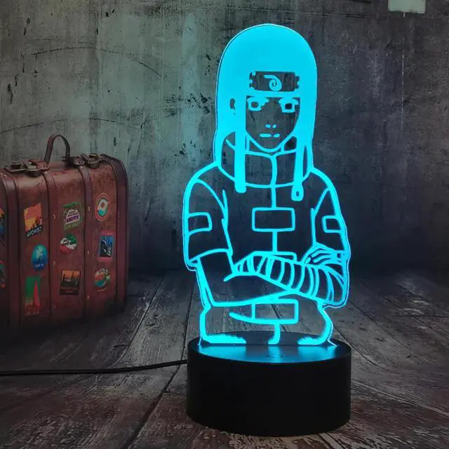Main image of Neji 3D Lamp Anime Naruto Sasuke LED Night Light Action Figure 7 Colors Touch Table Decoration Light Child Birthday lamp