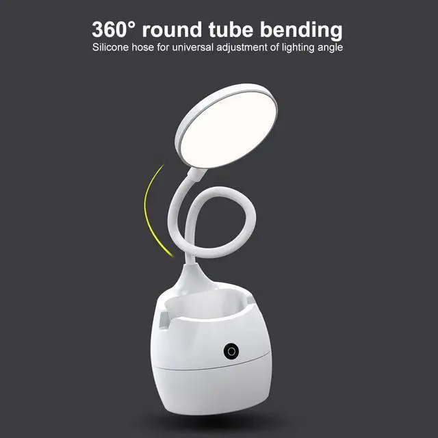 Alt view image 4 of 7 - LED Table Lamp student read desk lamp USB rechargeable study office table light Portable bending Bedside night light