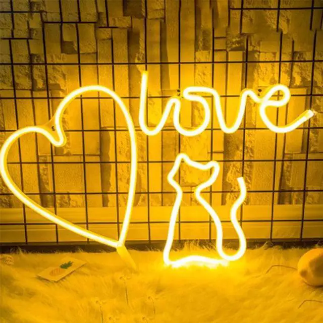 Alt view image 5 of 5 - LED Neon Light Sign Love Cloud Cat Wedding Party Decoration Neon Lamp Valentines Day Anniversary Home Decor Night Lamp