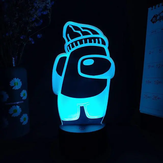 Alt view image 2 of 5 - Game Among us 7 colors Character 3D Visualization Night Lamp LED Sensor Lights Party Xmas Holidays Desktop Table Decor