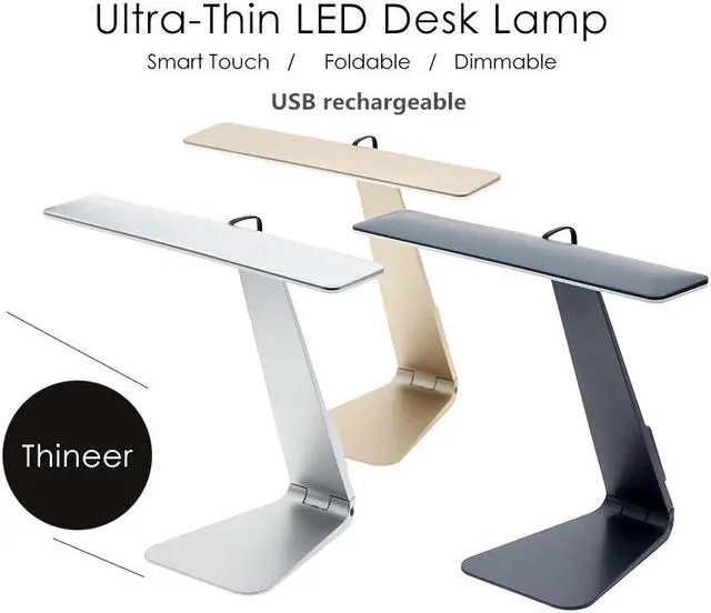 Main image of Rechargeable Folding Ultrathin Mac Style Desk Lamp Touch Dimming Table Night Light for Children Kids Reading Study