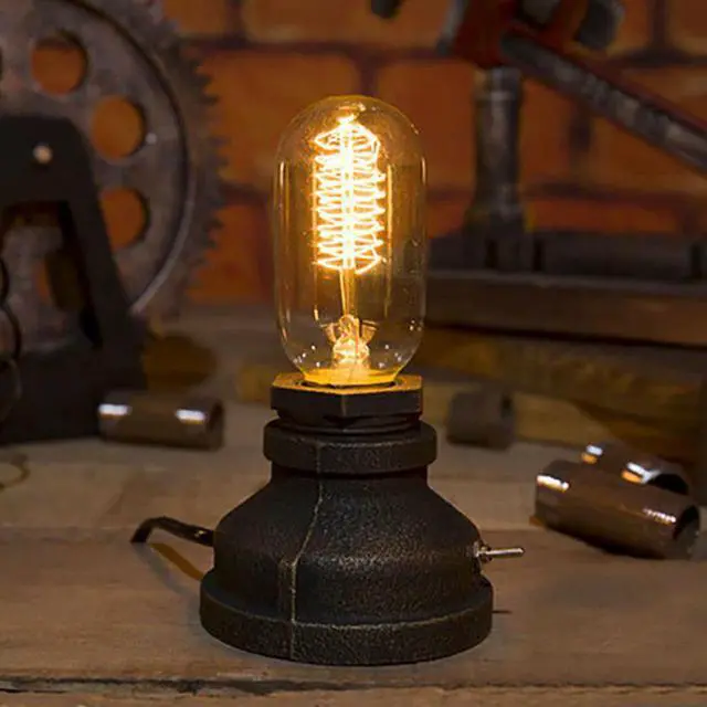 Alt view image 5 of 5 - Desk Lamp Table Light Dimming Night Light Edison Bulb American Country Style For Bar Cafe Industrial Table Lamp Luminaria