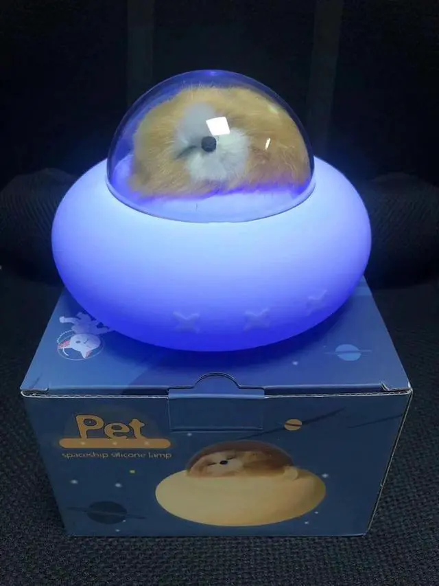 Alt view image 4 of 5 - Cartoon UFO Night Light Pet Spaceship Colorful Lamp Soft Silicone Bedroom Décor for Children Baby Kids Toy Gif USB Charging