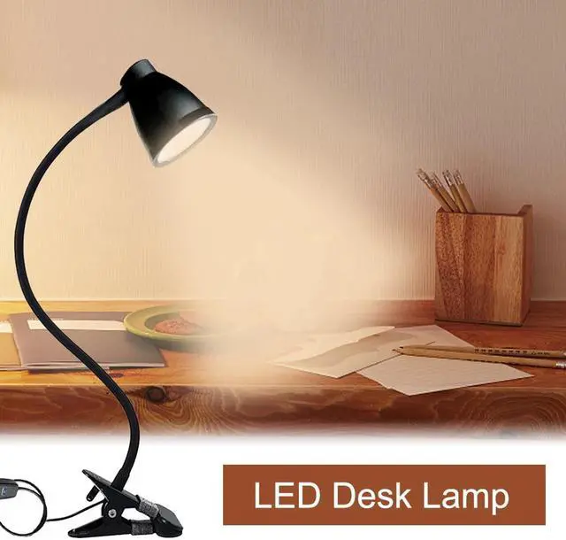 Main image of Reading Study Flexible Gooseneck Table Dimmable Clip On Eye Protection Bedroom LED Desk Lamp Adjustable Fill In Home