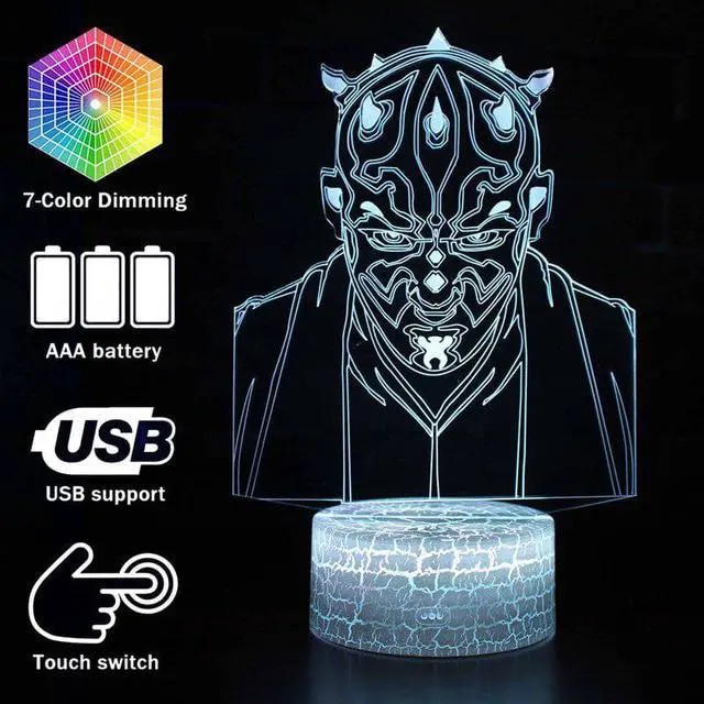 Alt view image 3 of 5 - 3D illusion LED Night Lights Star Series Wars The Rise of Skywalker Desk Lamp Kylo Ren BB8 Millennium Falcon Model Lampen Gifts