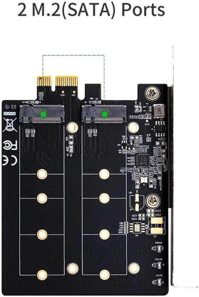 Alt view image 4 of 5 - express 3.0 Dual M.2 SATA SSD Card e3.0 to 2x NGFF B + M Key Slot Adapter -e to BKEY Jmb582