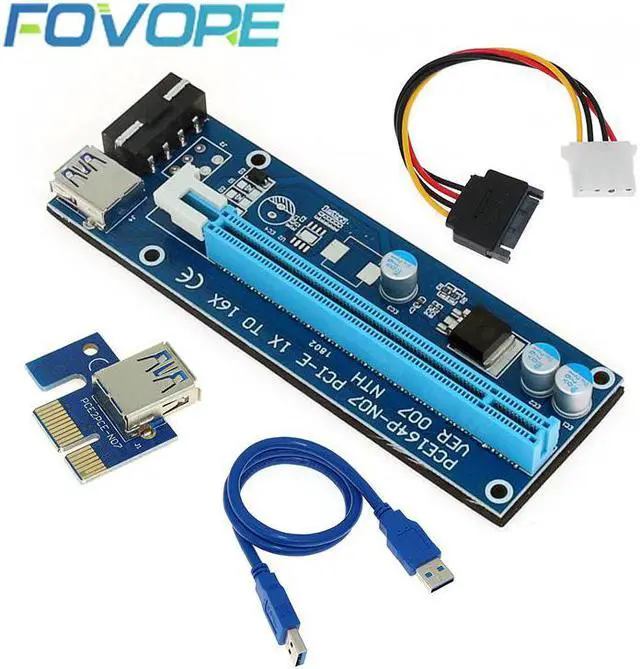 Main image of Riser Card 60CM USB 3.0 Cable PCI Express 1X to 16X Extender PCIe Adapter for Bitcoin Miner Mining
