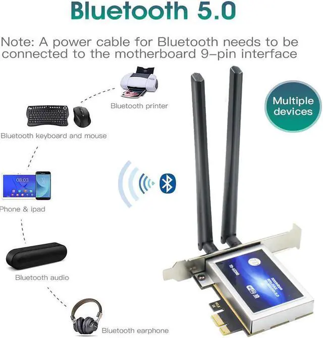 Alt view image 3 of 5 - 3000Mbps Wifi 6  AX200 PCIe Wireless Wifi Adapter For PC AX200NGW Wi-Fi Card 2.4G/5Ghz 802.11AX/AC Bluetooth 5.1 For PC
