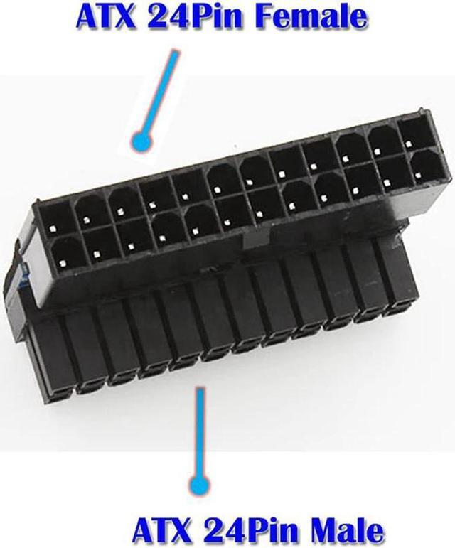 Alt view image 4 of 5 - 2Pcs ATX 24Pin 90 Degree 24 Pin to 24Pin Power Plug Adapter & 1x M.2 Adapter Card M.2 to PCIE 3.0 SSD Expansion Card