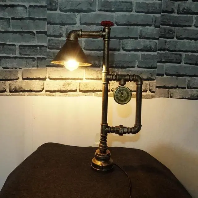 Alt view image 3 of 5 - industry wind desk lamp Bedside bedroom office study lamp restaurant cafe light living room E27 steam punk table light